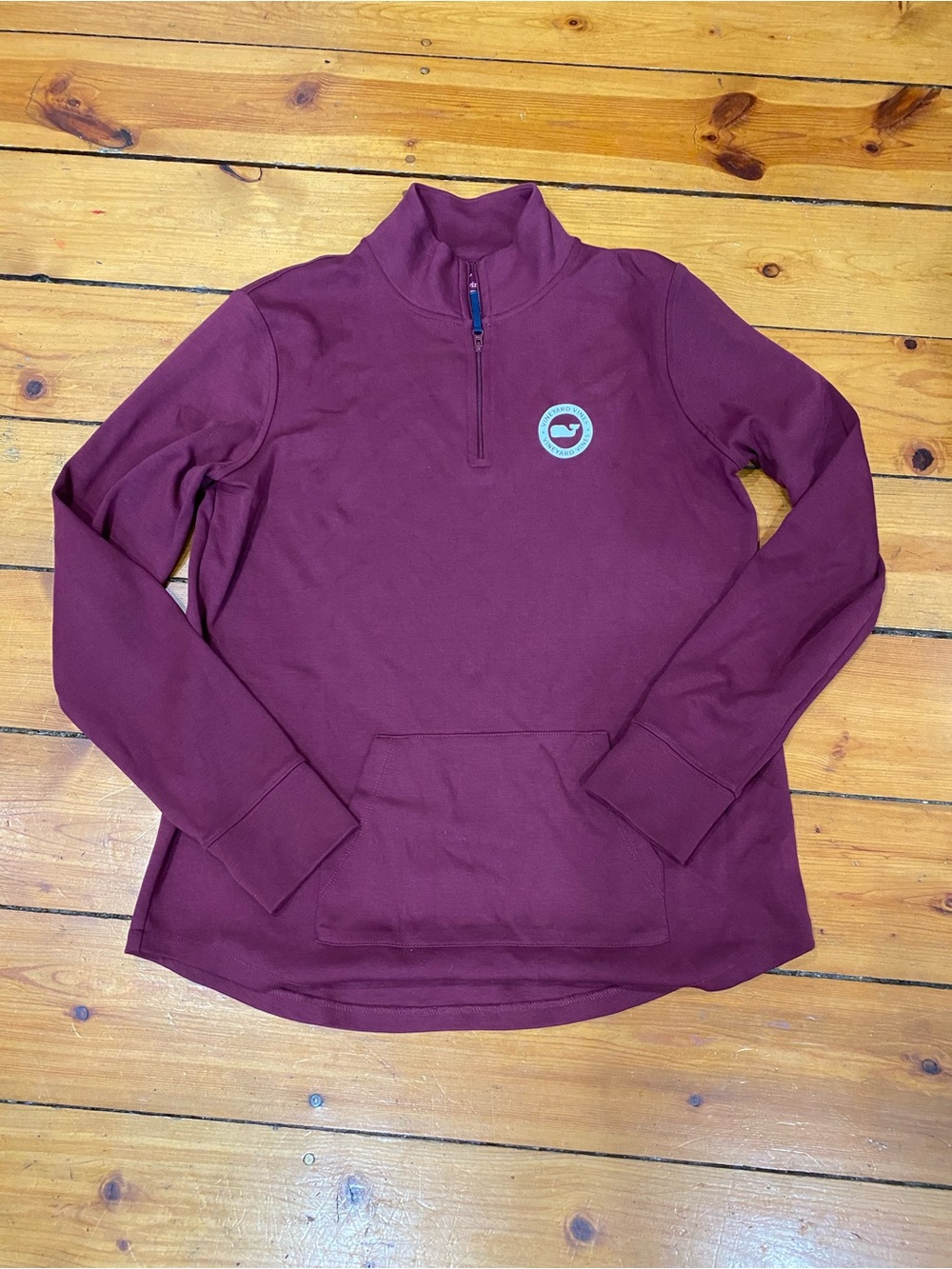 Vineyard Vines Women's Maroon Quarter-Zip Pullover size medium